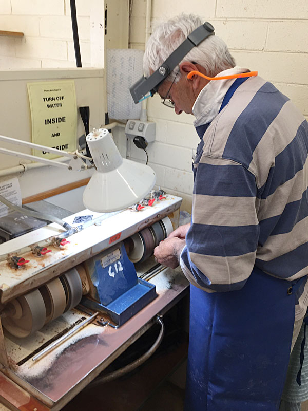 Bruce polishing some stones